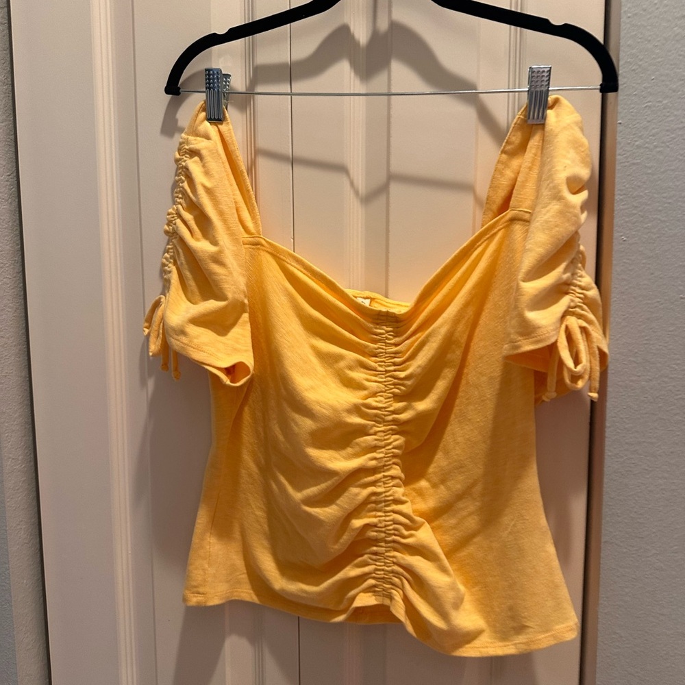 Kingston Sunlit Yellow Ruched Blouse